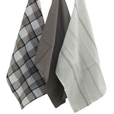 Lot de 3 torchons assortis Gris - Pasado
