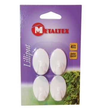 Lot de 4 crochets LILLIPUT Adhésifs blancs