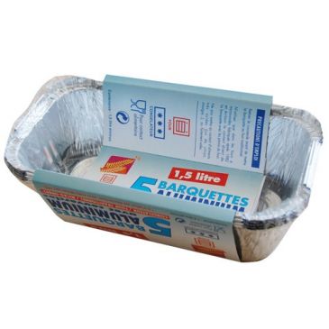 Lot de 5 barquettes aluminium 1.5 litres - Elbe