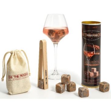 Lot 6 glaçons Granit + pince à glaçons en hêtre - Pierres à vin