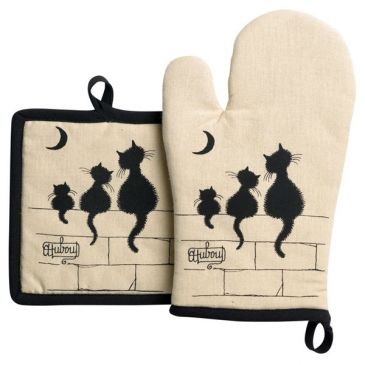 Lot Gant et Manique Beige 3 Chats - Dubout