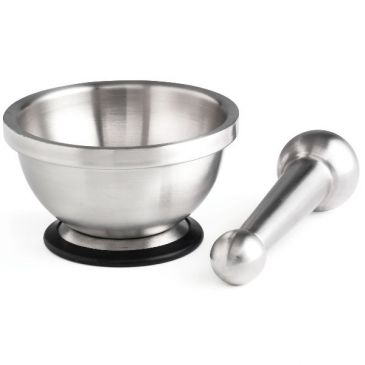 Mortier et pilon inox