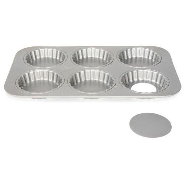 Moule 6 tartelettes 10 cm à fond amovible - Silver Top