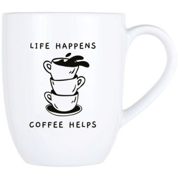 Mug 53 cl - Life happens Coffee helps