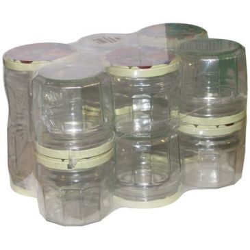 Pack 12 confituriers 340ml couvercle décor fruits