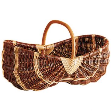 Panier bourguignon en osier brut et blanc 47x27x20 - 34cm