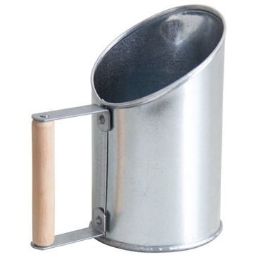 Pelle à pellets - en zinc - poignée bois