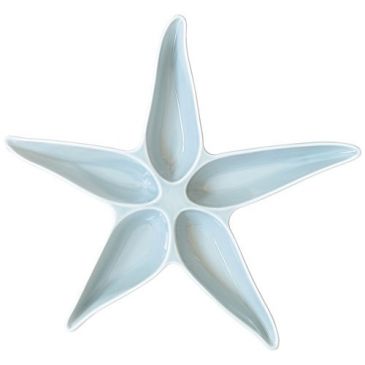 Plat 5 compartiments 36,5 cm Étoile de mer Azur - Coquillages