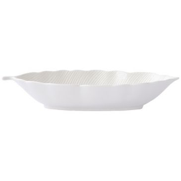 Plat creux 30 x 13 cm Feuille Tropicale Blanche - Madagascar