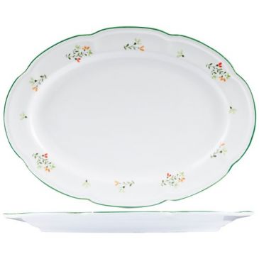 Plat de service ovale 36 x 26 cm - Bouquet