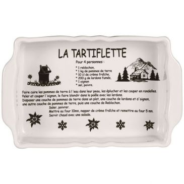 Plat rectangulaire 21 x 12.5 cm Crème - ''La Tartiflette''