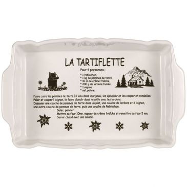 Plat rectangulaire 31 x 19 cm Crème - ''La Tartiflette''