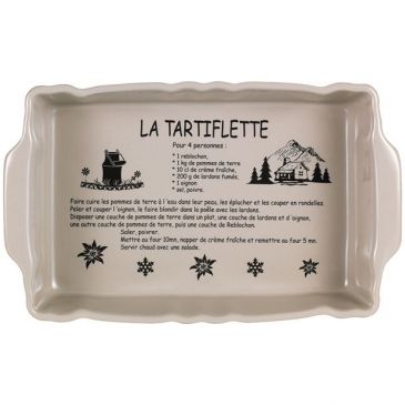 Plat rectangulaire 31 x 19 cm Taupe - ''La Tartiflette''