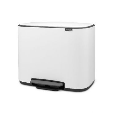 Poubelle à pédale 11 + 23 L Blanche - Bo