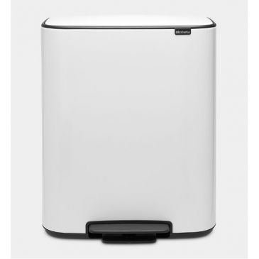 Poubelle à pédale 2 x 30 L Blanche - Bo