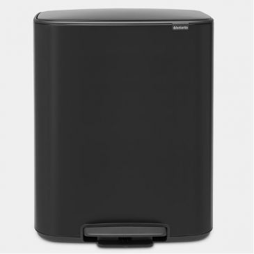 Poubelle à pédale 2 x 30 L Matt Black - Bo