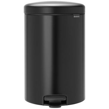 Poubelle à pédale 20 L Matt Black - New Icon