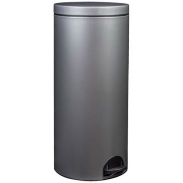 Poubelle à pédale 30 L Gris Métal - Élora