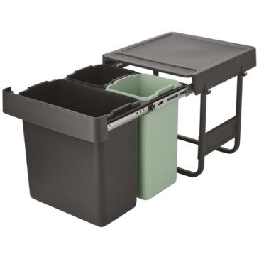 Poubelle encastrable 10 + 10 + 20 L  - Sort & Go Built-In