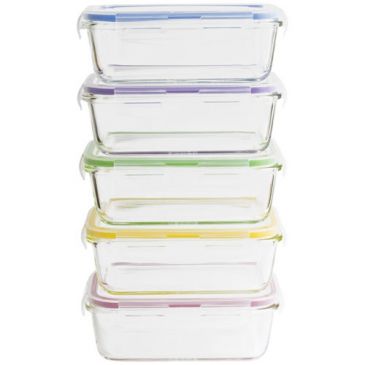 Set 5 Boîtes de conservation rectangulaires 0.85 L