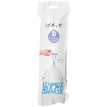 Rouleau de 20 sacs poubelle Code D - 15/20 L - Perfect Fit 