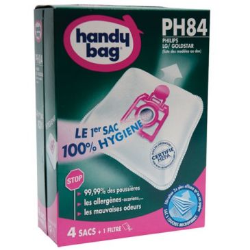 Sac aspirateur handy bag non tissé x4 philips ph84