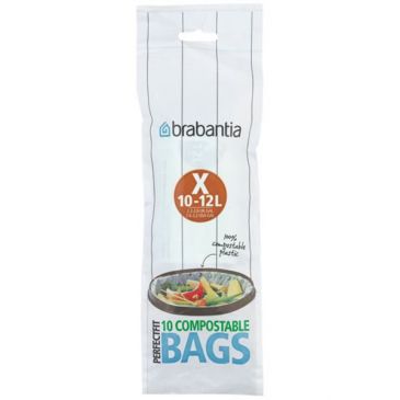 Rouleau 10 sacs poubelle compostables Code X - 10/12 L - Perfect Fit