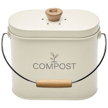 Seau à compost ovale 3 L Beige