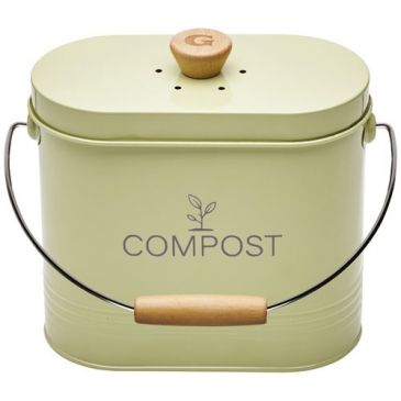 Seau à compost ovale 3 L Vert Sauge