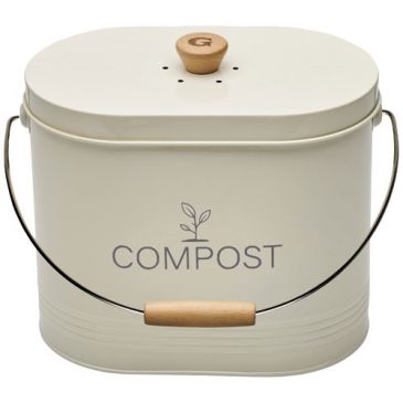 Seau à compost ovale 7 L Beige