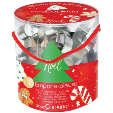 Seau de 18 emporte-pièces "Noël"