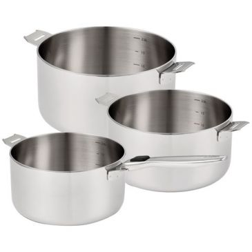 Série 3 casseroles inox 16 / 18 / 20 cm + poignée - Évolution