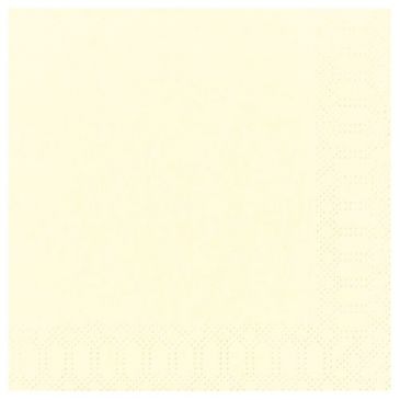 Lot 20 serviettes 33 x 33 cm Crème