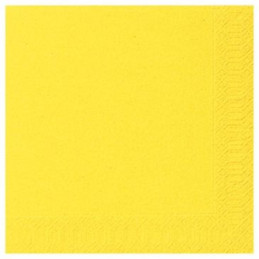 Lot 20 serviettes 33 x 33 cm Jaune