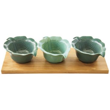 Set 3 coupelles Feuille Tropicale + Plateau - Madagascar