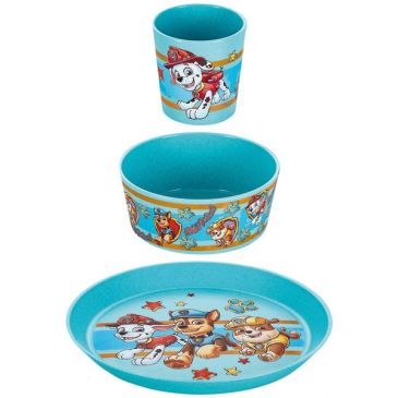 Set 3 pièces vaisselle enfant - Pat Patrouille Bleu
