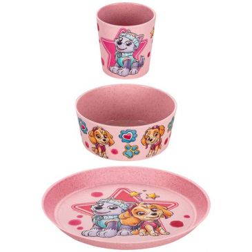 Set 3 pièces vaisselle enfant - Pat Patrouille Rose