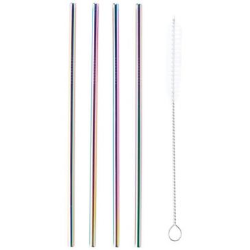 Set de 4 pailles inox Arc-en-ciel