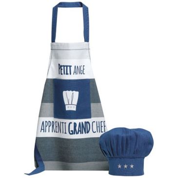 Set Tablier + Toque enfant Indigo - Petit Ange