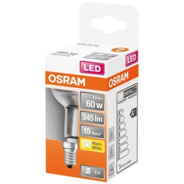 Spot r50 led verre clair 4.3w e14 chaud bte 1