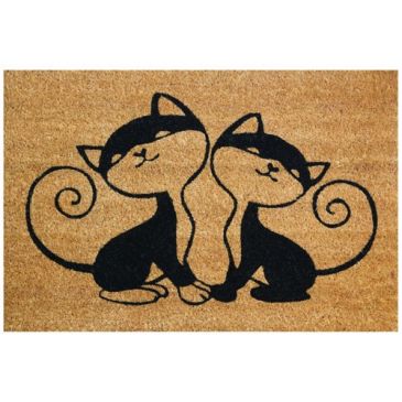 Tapis coco naturel 40 x 60 cm chats 