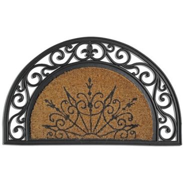 Tapis Coral en coco forme demi-lune 45 x 75 cm