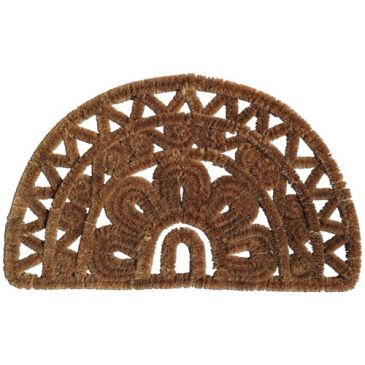 Tapis en coco naturel et métal forme Demi-lune 45 x 75 cm
