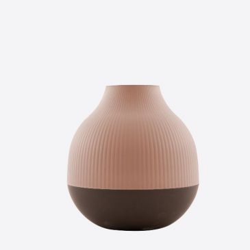 Vase boule 19 cm - Rose Poudré & Gris Foncé