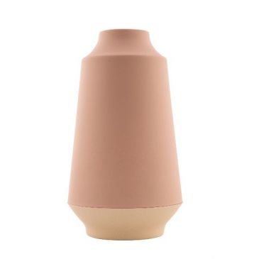 Vase haut 26,5 cm - Rose Poudré & Blanc Cassé